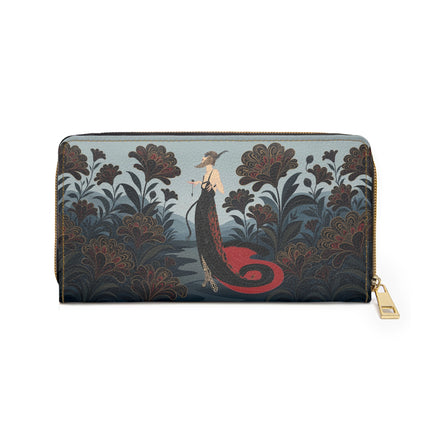 🌹🖤 The Crimson Nocturne Garden Wallet – Art Deco Floral Elegance