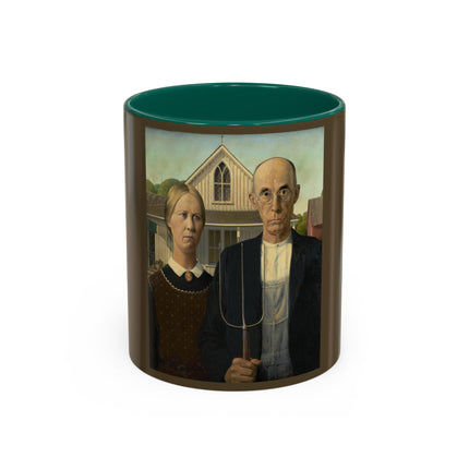 American Gothic by Grant Wood Colorful Mugs (11oz, 15oz)