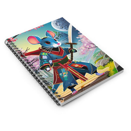 Cyber Samurai Rat Spiral Notebook - Ruled Line