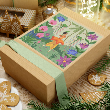 🦜🌺 The Parrot Dancer Kiss-Cut Stickers – Art Deco Tropical Whimsy