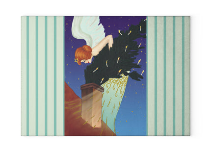 The Christmas Angel Glass Cutting Board