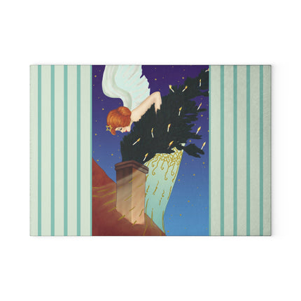 The Christmas Angel Glass Cutting Board