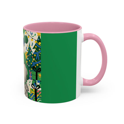 🍀🎄 The Emerald Holly Christmas Colorful Mug – Art Deco Holiday Elegance