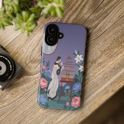 🌸🐦 The Lady Of The Garden Birdcage Phone Case – Art Deco Floral Elegance
