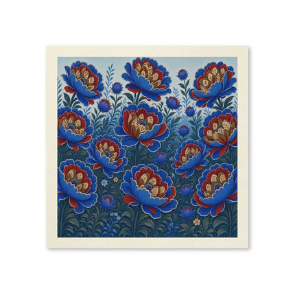 💙🌺 The Royal Blue Gilded Peony Garden Napkins – Elegant Botanical Floral Art