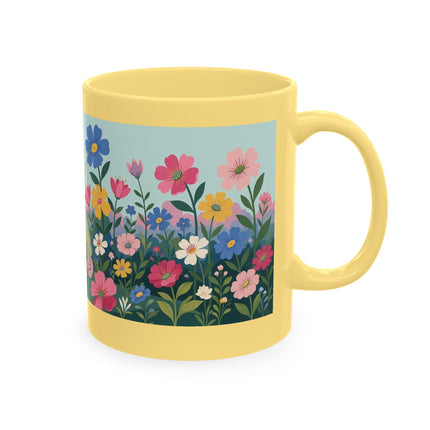 🌼🪭 The Lady Of The Grand Flower Garden Ceramic Mug – Art Deco Garden Whimsy