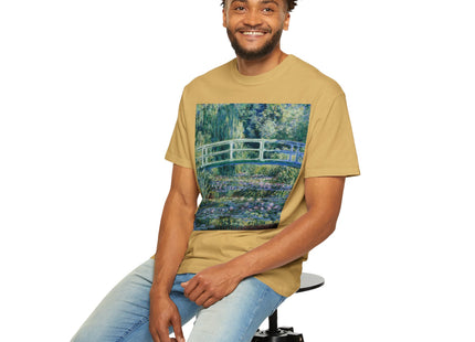 Water Lilies and Japanese Bridge by Claude Monet Unisex Garment-Dyed T-shirt