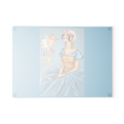 The Enchanting Painter: A Fairy's Artistic Touch Glass Cutting Board