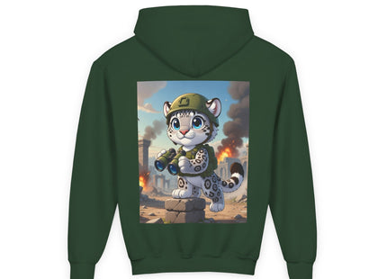 Snow Leopard Lookout Youth Heavy Blend Hooded Sweatshirt