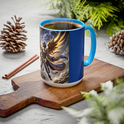 Valkyrie Descending Through Storm Colorful Mugs (11oz, 15oz)