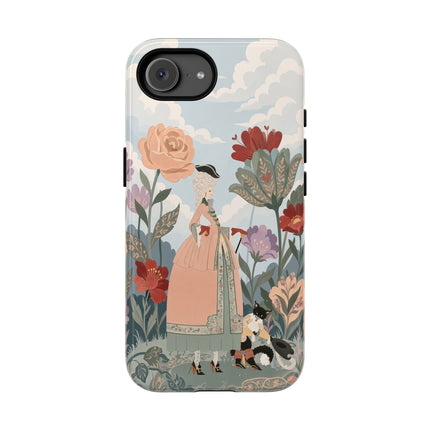 🌹🐈 The Lady And Puss In Boots Phone Case – Art Deco Floral Whimsy