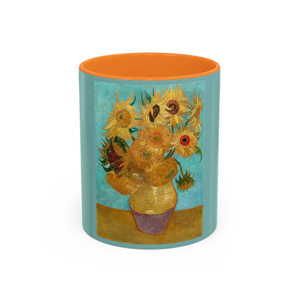 Vase with Twelve Sunflowers by Vincent van Gogh Colorful Mugs (11oz, 15oz)