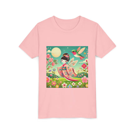 Geisha Fairy and the Hummingbird Blossom Youth Short Sleeve Tee
