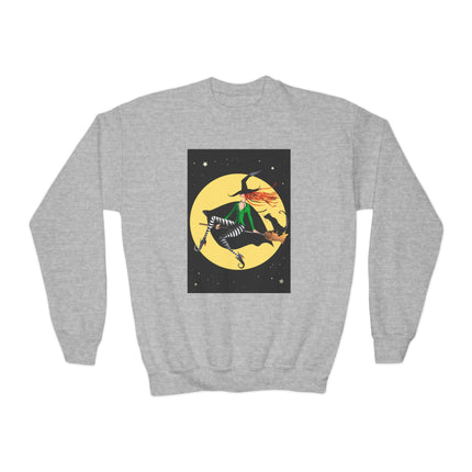 A Witch’s Moonlit Flight Youth Crewneck Sweatshirt