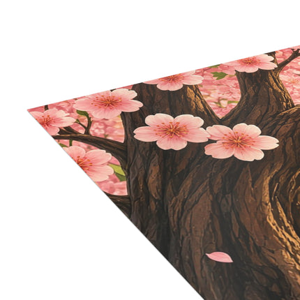 🌸🐕 The Cherry Blossom Staff Dancer Greeting Card – Whimsical Garden Adventure