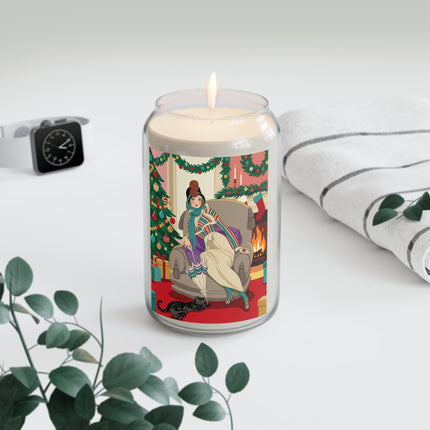 🖤🔥 The Lady Of The Christmas Hearth Scented Soy Candle – Art Deco Holiday Elegance