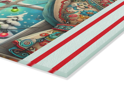Mischief in Tinselland Glass Cutting Board