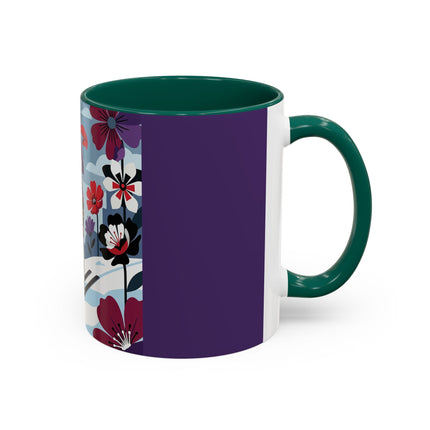 🎿❄️ The Winter Flower Skier Colorful Mug – Art Deco Alpine Fantasy