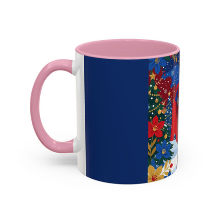 🎭❄️ The Christmas Masquerade Lady Colorful Mug – Art Deco Holiday Fantasy