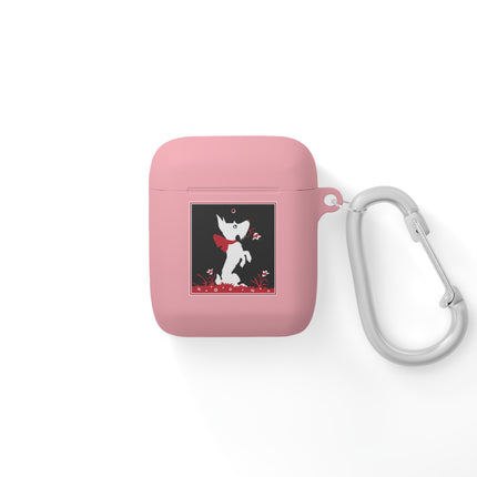 The Enchanting White Terrier with a Red Bow AirPods Case