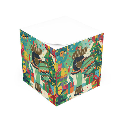 🎄✨ The Lady Of The Christmas Ornament Note Cube – Art Deco Holiday Whimsy