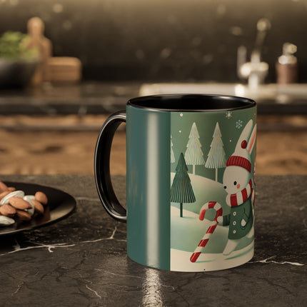 Candy Cane Timekeeper Bunny Colorful Mugs (11oz, 15oz)