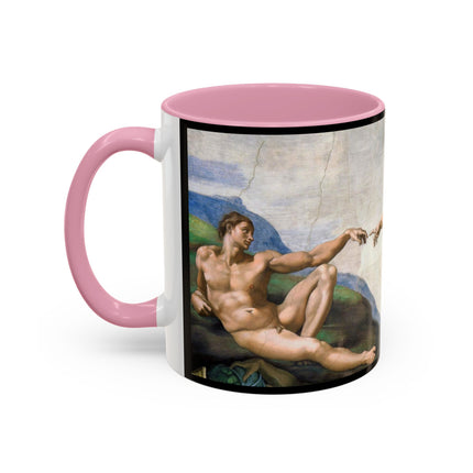 The Creation of Adam by Michelangelo Buonarroti Colorful Mugs (11oz, 15oz)