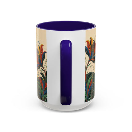 🌺🦋 The Enchanted Floral Voyage Colorful Mug – Art Deco Botanical Whimsy