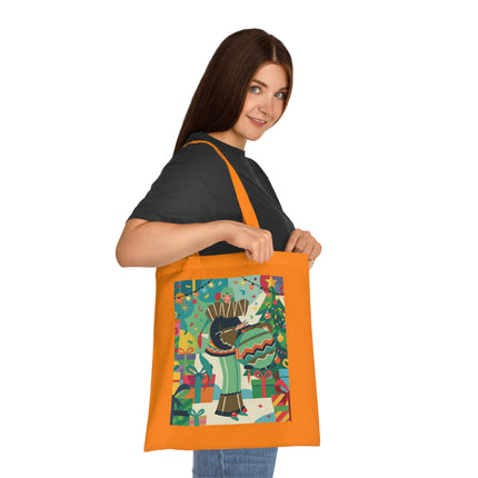 🎄🎁 The Lady Of The Christmas Ornament Cotton Tote Bag – Art Deco Holiday Fantasy