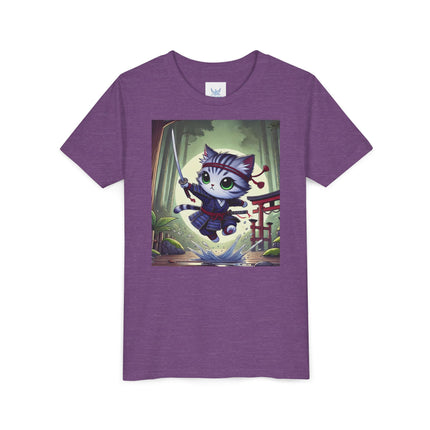 Moonlit Samurai Kitty Youth Short Sleeve Tee