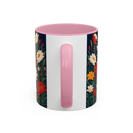 🌺🐦 The Enchanted Birdcage Garden Colorful Mug – Art Deco Floral Fantasy