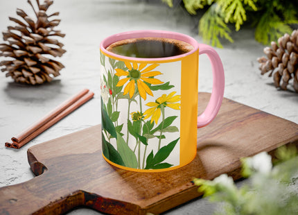 Clerodendrum & Rudbeckia Flower by Tanigami Kônan Colorful Mugs (11oz, 15oz)