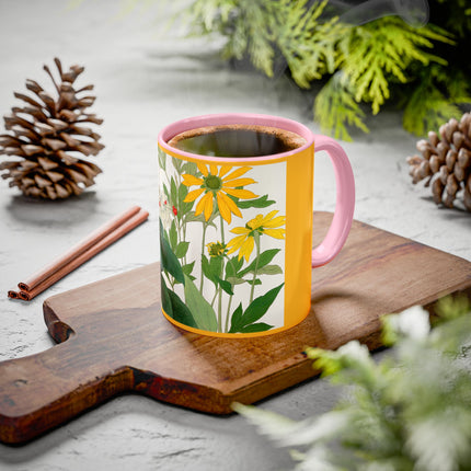 Clerodendrum & Rudbeckia Flower by Tanigami Kônan Colorful Mugs (11oz, 15oz)