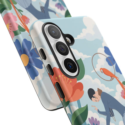 🦜🌺 The Lady Of The Garden Aviary Phone Case – Art Deco Floral Whimsy