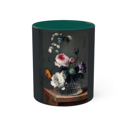 Floral Still Life by Johann Baptist Drechsler Colorful Mugs, 11oz