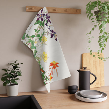 Aquilegia Flower by Tanigami Kônan Kitchen Towel