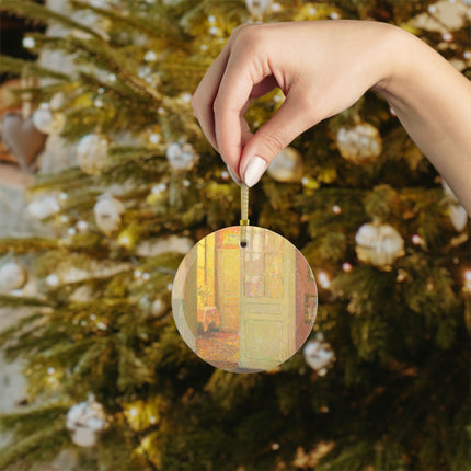 Interior, Window Light by Henri Le Sidaner Glass Ornament