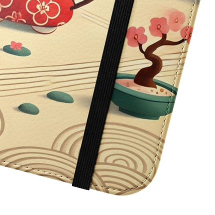 🏹🌸 Archer Kitten in the Zen Garden Flip Case – Focus, Whimsy & Zen Balance