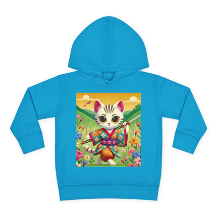 Samurai Kitten Toddler Pullover Fleece Hoodie
