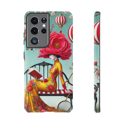 Reading In A Painted Garden Phone Cases