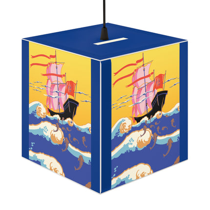 Golden Seas and Whimsical Dreams Light Cube Lamp