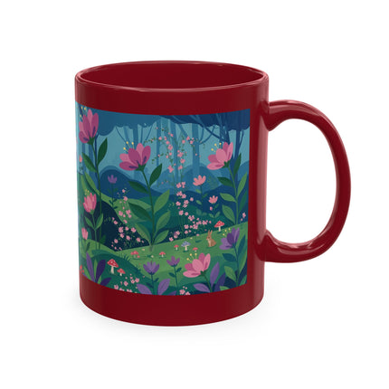 🌸☂️ The Lady Of The Enchanted Garden Stroll Ceramic Mug – Art Deco Floral Whimsy