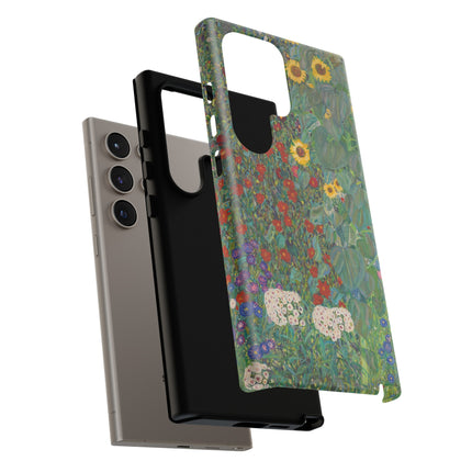 Farm Garden with Sunflowers by Gustav Klimt Phone Cases