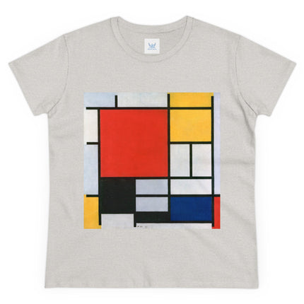 Composition with Red, Yellow, Blue, and Black by Piet Mondrian Women's Midweight Cotton Tee