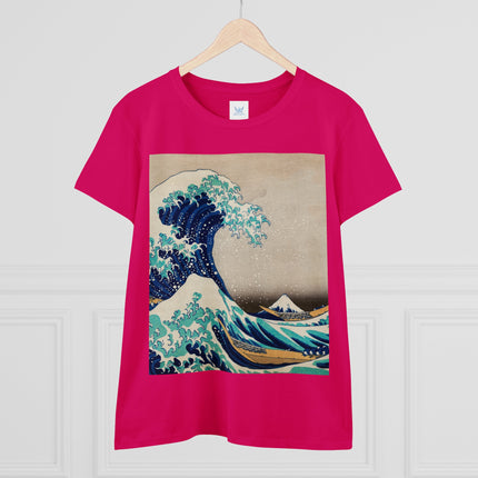 The Great Wave off Kanagawa by Katsushika Hokusai Women's Midweight Cotton Tee