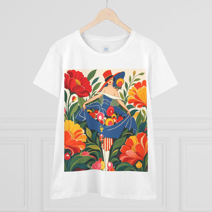 🌺🎩 The Grand Flower Market Cotton Tee – Art Deco Floral Fashion