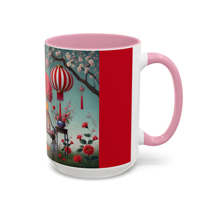 Reading in a Painted Garden Colorful Mugs (11oz, 15oz)
