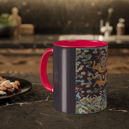 Rank Badge with Dragon with Deer Hooves Colorful Mugs, 11oz