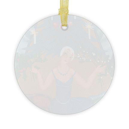 Art Deco Christmas Elegance Glass Ornament