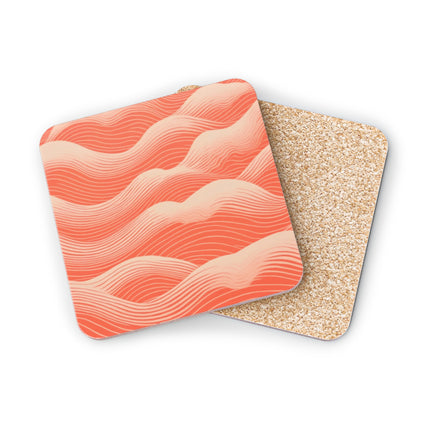 Hues of Orange and Beige Wave Pattern Coasters